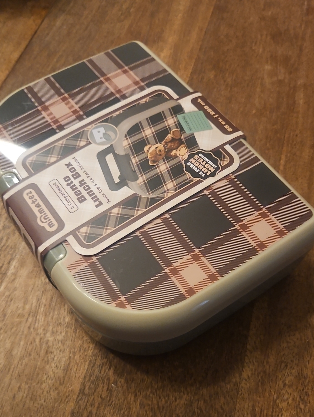 Bento Plaid Lunch Box - Brown & Cream